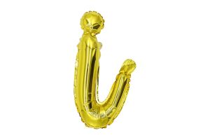 12" Gold Script Letter I Balloon