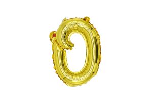 12" Gold Script Letter O Balloon