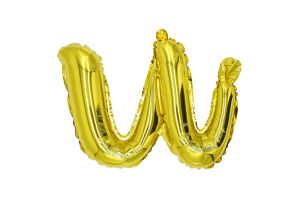 12" Gold Script Letter U Balloon