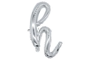 20" Silver Script Letter H Balloon