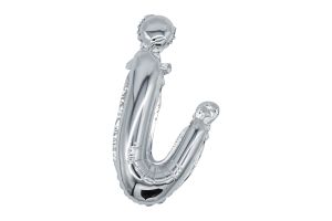 12" Silver Script Letter I Balloon