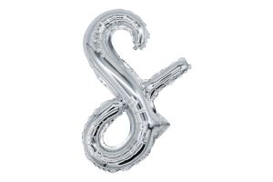 12" Silver Script Letter S Balloon