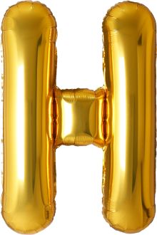 34" Gold Letter H Airise Balloon