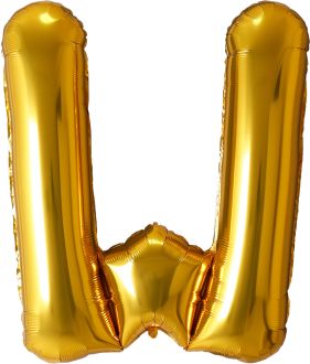 34" Gold Letter W Airise Balloon