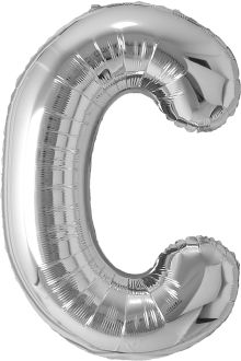 34" Silver Letter C Airise Balloon
