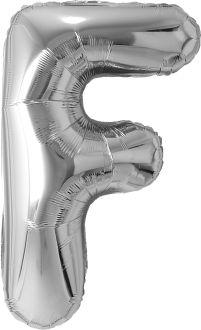 34" Silver Letter F Airise Balloon