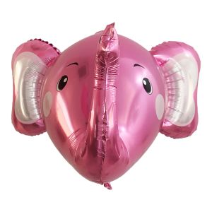 19" 3D Elephant Head Baby Pink Balloon
