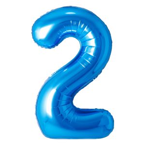 34" Blue Number 2 Airise Balloon