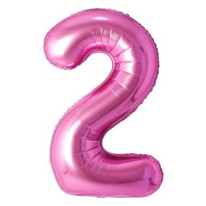 34" Pink Number 2 Airise Balloon