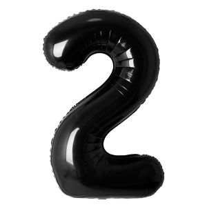 34" Black Number 2 Airise Balloon