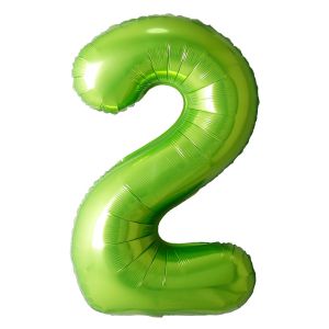 34" Green Number 2 Balloon