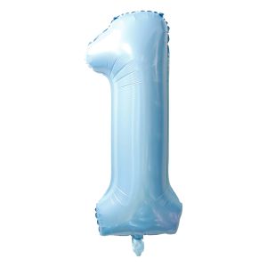 34" Baby Blue Number 1 Balloon