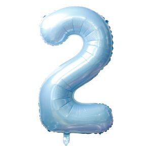34" Baby Blue Number 2 Balloon
