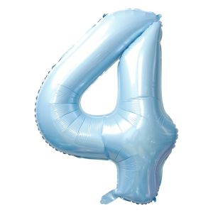 34" Baby Blue Number 4 Balloon