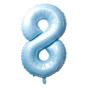 34" Baby Blue Number 8 Balloon