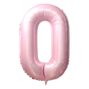 34" Baby Pink Number 0 Balloon
