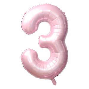 34" Baby Pink Number 3 Balloon
