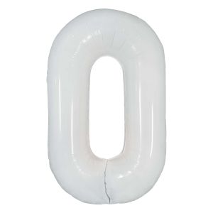 34" Milky White Number 0 (Air Only) Balloon