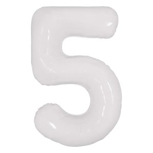34" Milky White Number 5 (Air Only) Balloon