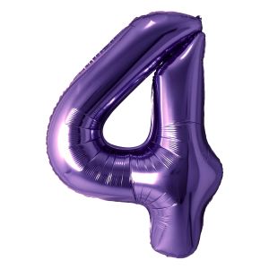34" Purple Number 4 Balloon