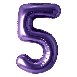 34" Purple Number 5 Balloon