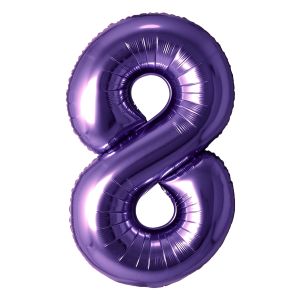 34" Purple Number 8 Balloon