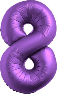 34" Chrome Purple Number 8 Balloon