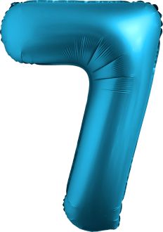 34" Chrome Blue Number 7 Balloon