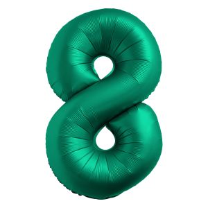 34" Chrome Green Number 8 Airise Balloon