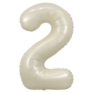 34" Cream Number 2 Balloon