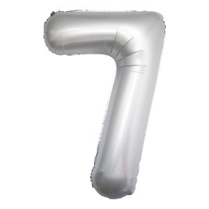 34" Chrome White Number 7 Airise Balloon