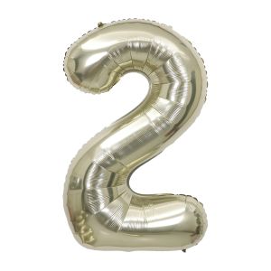 34" White Gold Number 2 Airise Balloon