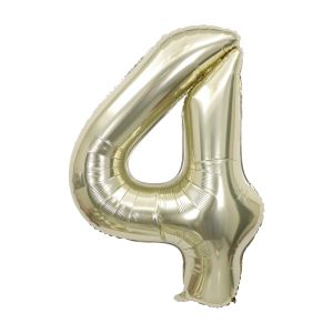 34" White Gold Number 4 Airise Balloon