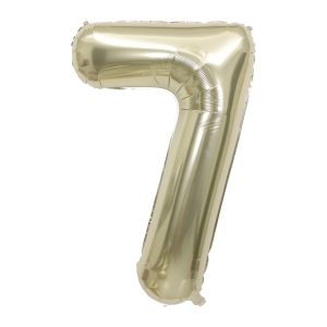 34" White Gold Number 7 Airise Balloon