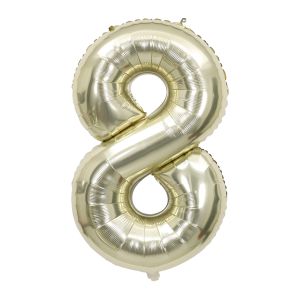 34" White Gold Number 8 Airise Balloon