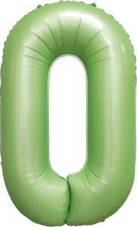 34" Matte Green Number 0 Balloon