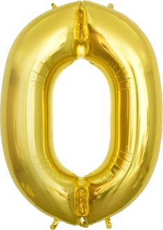 53" Gold Number 0 Balloon