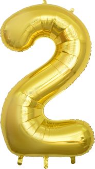 53" Gold Number 2 Balloon