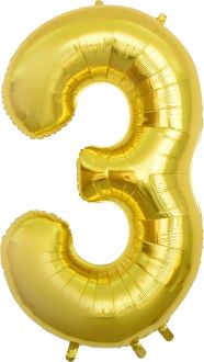53" Gold Number 3 Balloon