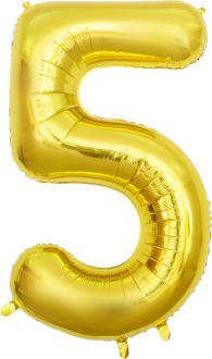53" Gold Number 5 Balloon