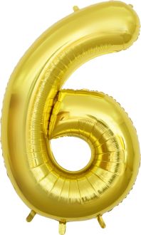 53" Gold Number 6 Balloon