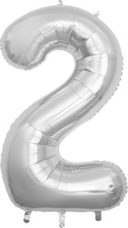 53" Silver Number 2 Balloon