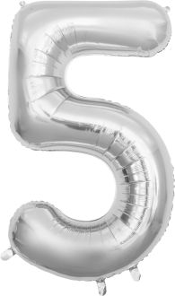 53" Silver Number 5 Balloon