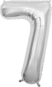 53" Silver Number 7 Balloon
