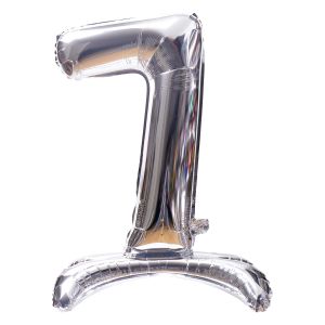 16" Stand Up Silver Number 7 Balloon