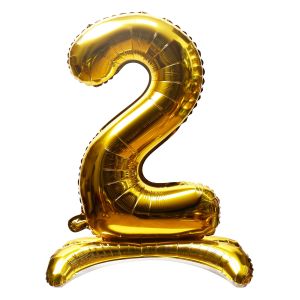 32" Stand Up Gold Number 2 Balloon