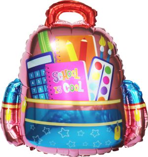 21" School Is Cool Pink Backpack Balloon