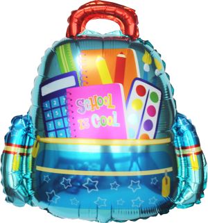 21" School Is Cool Blue Backpack Balloon