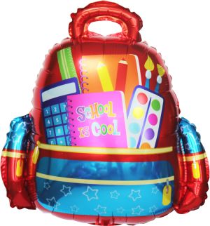 21" School Is Cool Red Backpack Balloon