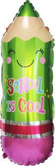 29" School is Cool Green Pencil with Eraser Balloon